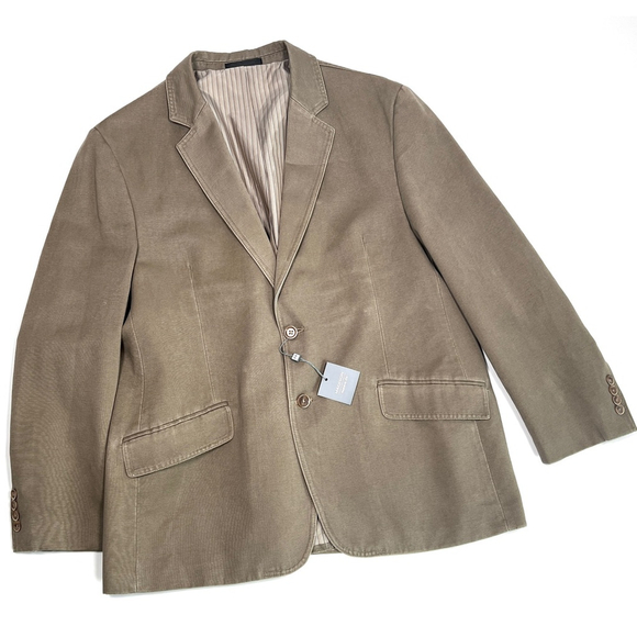 NWT Madison Blazer Modern Fit Jacket Taupe Brown Cotton 46R